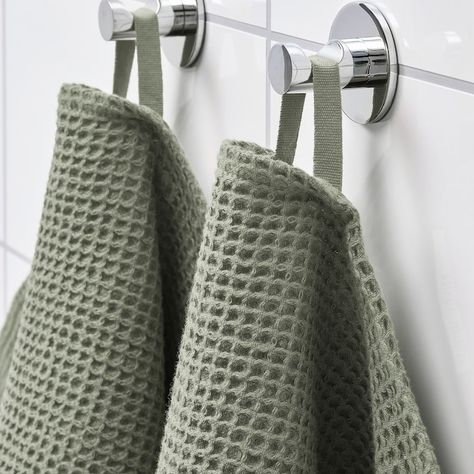 Ikea Ireland, Ikea Website, Ikea Bathroom, Bath Sheets, Soft Towels, Guest Towels, Green Tones, Fabric Softener, Earthy Tones