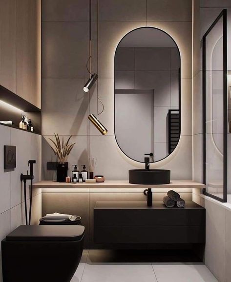 Luxury Modern Bathroom, Modern Luxury Bathroom, Modern Small Bathrooms, Bathroom Decor Luxury, Contemporary Bathroom Designs, Washroom Design, Bathroom Design Inspiration, Bathroom Design Decor, Toilet Design