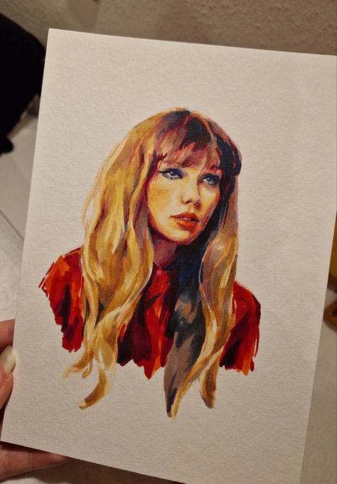 Watercolor Art Taylor Swift, Taylor Swift Sketchbook, Watercolor Taylor Swift, Taylor Swift Watercolor, Taylor Drawing, Tay Art, Taylor Painting, Taylor Swift Painting, Infires Man