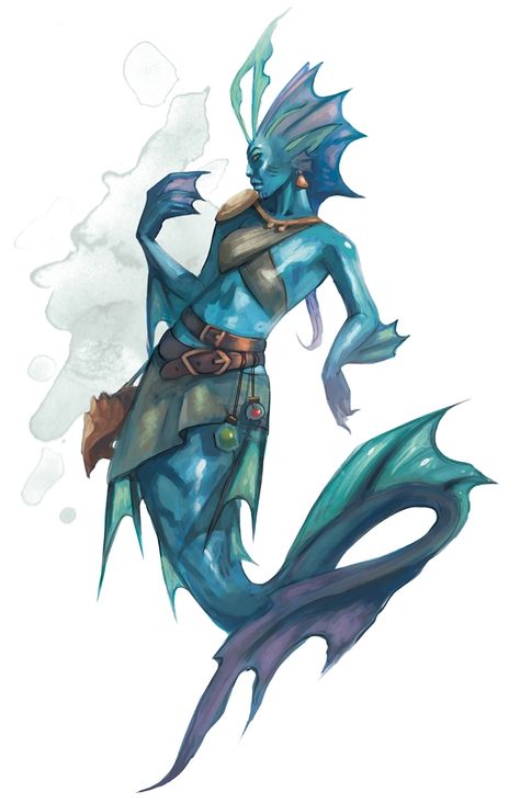 Monsters - D&D Beyond Heroic Fantasy, Mermaids And Mermen, Fantasy Races, Sea Monsters, Mermaid Art, Fantasy Rpg, Dnd Characters, Sirens, Creature Design