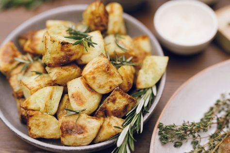 Duck Fat Potatoes With Rosemary Salt | Veggies Recipes | Weber BBQ Weber Q Recipes, Duck Fat Potatoes, Rosemary Salt, How To Clean Bbq, Veggies Recipes, Roasted Duck, Barbecue Design, Weber Bbq, Portable Barbecue