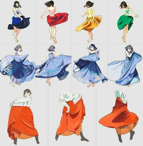 Spin dres Spin Drawing Reference, Twirling Dress Reference Drawing, Spinning Skirt Reference, Skirt Twirl Drawing Reference, Dress Physics Reference, Twirling Dress Reference, Dress Spinning Reference, Spinning Pose Reference, Holding Skirt Pose Reference