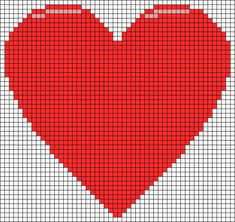 Alpha pattern #46962 | BraceletBook Crochet Heart Alpha Pattern, Valentines Alpha Pattern, Pixel Heart, Knitting Patterns Toys, Rainbow Loom, Alpha Pattern, Tapestry Crochet, Alpha Patterns, Plastic Canvas Patterns