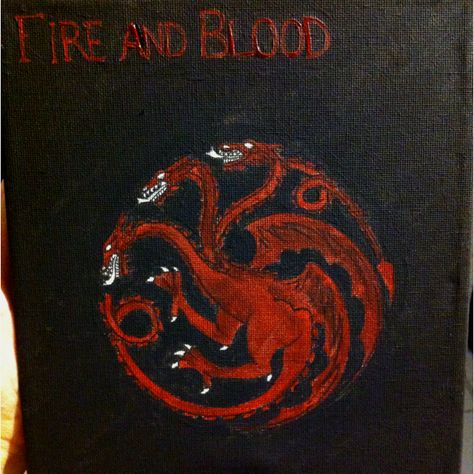 Canvas, graphite pencil, and acrylic paints. Game of Thrones Game Of Thrones Canvas Painting, Game Of Thrones Painting, Game Of Thrones Canvas, Painting Easy, Graphite Pencils, Mini Canvas, Easy Paintings, Acrylic Paints, Painting Ideas