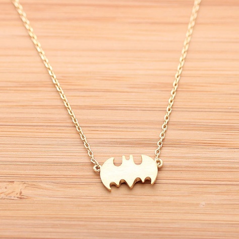 BATMAN necklace, in gold ($15) ❤ liked on Polyvore Batman Necklace, Queens Jewels, Fancy Jewellery Designs, Swarovski Stones, Cross Ring, Gold Plated Silver, Shopping Mall, Fashion Online Shop, Arrow Necklace