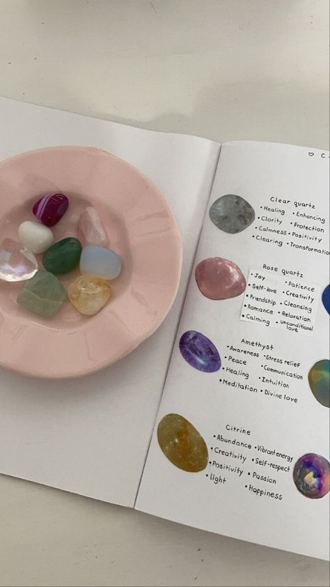 Crystal Scrapbook, Crystal Journal, Aesthetic Scrapbook, Journal Aesthetic, Healing Meditation, Journal Ideas, Journal Pages, Clear Quartz, Lana Del Rey