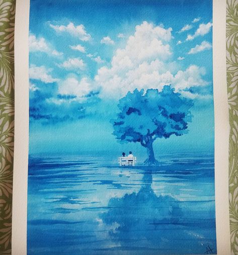 Monochromatic Art Painting, Monochromatic Painting Ideas, Painting Lesson Plans, 9x12 Art, Blue Study, Monochromatic Watercolor, Colour Mood, Monochromatic Painting, Drawing Time