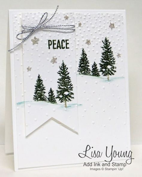 White Christmas greeting card Winter Karten, Stampin Up Weihnachten, Stamped Christmas Cards, Handmade Christmas Card, Christmas Card Inspiration, Homemade Christmas Cards, Stampin Up Christmas Cards, Stampin Up Christmas, Tree Cards