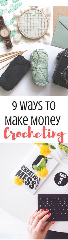 Ever wanted to know how to make a little extra cash with your crochet? Well, here are 9 ways to make money crocheting and work from home, and only one of them is starting a blog! Click through to find out the rest. Make Money Crocheting, Ideas To Sell, Trendy Knitting, Crochet Best, Crochet Business, Crochet Tips, Crochet Blog, Things To Make, Ways To Make Money