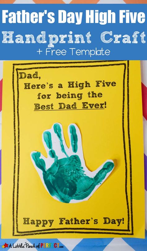 Father's Day High Five Handprint Craft and Free Template - Father’s Day Crafts For Toddlers Easy, Father’s Day Crafts Easy, Fathers Day Activities For Toddlers, Easy Fathers Day Crafts For Toddlers, Easy Fathers Day Crafts For Preschoolers, Father’s Day Crafts For Toddlers, Father’s Day Crafts For Preschoolers, Father’s Day Crafts, Father’s Day Crafts For Kids