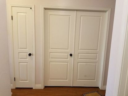 How to change a double door to a single door? | Hometalk 2 Doors Next To Each Other, Double Wide Mobile Home, Pergo Laminate, Removing Popcorn Ceiling, 20 Weeks Pregnant, Normal House, Double Entry Doors, 20 Weeks, House Front Door