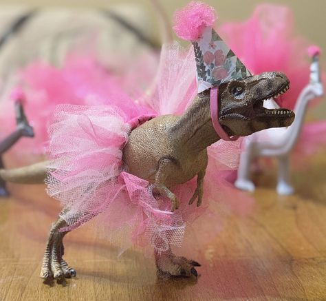 Dinosaurs And Tutus Party, Girly Dinosaur Party Centerpieces, Mermaid Dinosaur Party, Dinosaur Tutu Birthday, Dino Princess Party, Girl Dinasour Birthday Party Ideas, Girly Three Rex Party, 3rd Dinosaur Birthday Party For Girl, Dinosaur Birthday Table