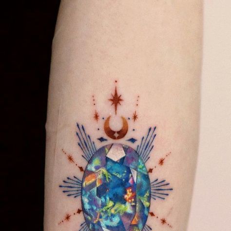 Opal Tattoo, Gold Tattoos, Date Reference, Gold Tattoo, Tattoo Styles, Color Tattoo, I Tattoo, Skin Tone, The Artist