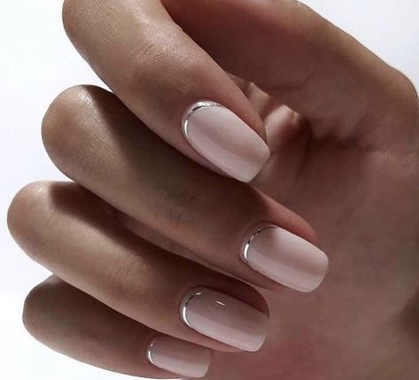 Neutral Wedding Nails, Reverse French Nails, Shellac Nail Designs, Reverse French, Gel Nails French, Casual Nails, French Nail Designs, Nails Only, Shellac Nails