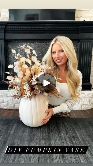 Macy Blackwell Fall Decor, Macy Blackwell, Fall Floral Centerpieces, Faux Stems, Nifty Crafts, Pumpkin Vase, Thanksgiving Projects, Neutral Fall Decor, Fall Deco