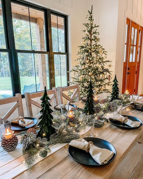 Joanna on Instagram: “Happy Veterans Day to all of our service people, past and present! 🇺🇸❤️Thank YOU! . . . Sharing a closer look at this holiday table I…” Cashmere Christmas Tree, Old Time Pottery, Small Terrarium, Affordable Christmas Decorations, Christmas Tree On Table, Tree Centerpieces, Large Christmas Tree, Christmas Dining Room, Dining Room Table Decor