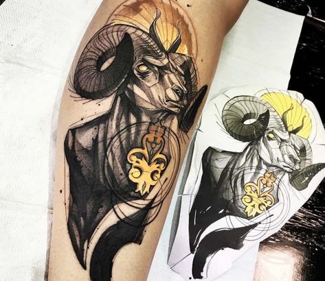 Sketch Tattoo Style, Ram Tattoo, Geometric Sleeve Tattoo, Capricorn Tattoo, Saved Tattoo, O Tattoo, Wild Tattoo, Aries Tattoo, Full Arm Tattoos