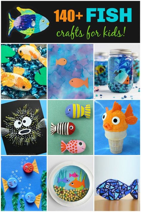 Fish Toddler Crafts, Fish Crafts Kids, Fish Crafts For Kids, Rainbow Fish Crafts, Recycled Crafts For Kids, Vbs Craft Ideas, Zoo Day, Vbs Craft, Fish Craft