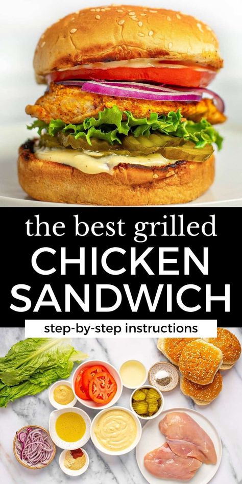 The Best Grilled Chicken Sandwich Recipe Best Grilled Chicken Sandwich Recipes, Grilled Chicken Club Sandwich, Chicken Tender Sandwich Ideas, Grill Chicken Sandwich, Best Grilled Chicken Sandwich, Chicken Breast Sandwich Recipes, Grilled Sandwich Recipes, Chicken Cakes, Grilled Chicken Sandwich Recipes