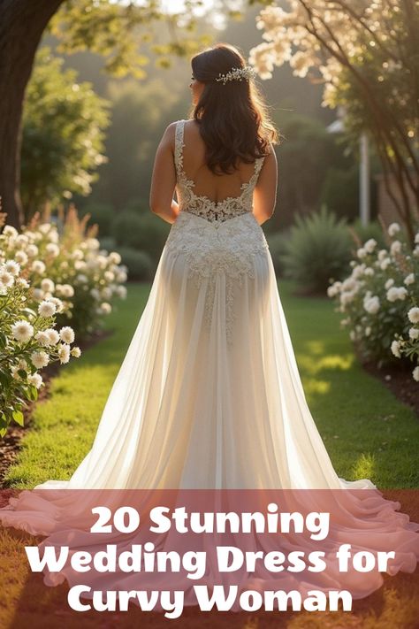 Did you know that finding the perfect wedding dress for curvy woman is easier than ever? Discover stunning bridal gowns that embrace your curves in all the right ways. Explore styles that complement your figure, from lace details to elegant trains. Get ready to fall in love with the dress of your dreams and feel fabulous on your big day! Destination Wedding Dress Curvy, Large Size Wedding Dresses, Best Wedding Dress For Pear Shape, Spring Wedding Dress Bride, Waterfall Wedding Dress, Wedding Dresses Summer 2025, Wedding Dress For Rectangle Shape, Curvy Bridal Gowns, Wedding Dress For Short Torso