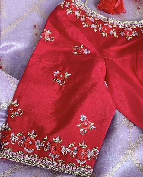 Dm@9640490158 Designer maggam work blouse Fabric: Halfpattu/Rawsilk Dispatch: 3days Price : 2100unstiched 2650stitched Colours and sizes can be customised accordingly #Bridal #maggamworks #Designer #Blouses #thread work#zardosiwork#spirng work Green Blouse Designs, 50 Blouse Designs, Sleeveless Blouse Designs, Maggam Blouse, Blouse Works, Maggam Work Blouse, Blouse Designs Catalogue, Best Blouse Designs, Kids Blouse Designs