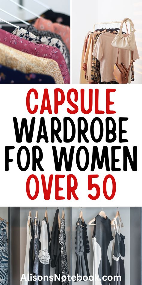 Are you struggling to find the perfect capsule wardrobe over 50 that suits your style? Discover how to build a successful summer capsule wardrobe over 50 with AlisonsNotebook. Our guide offers the ultimate tips for creating a Capsule wardrobe for older women, including outfits women over 50 casual and classic looks for women over 50. Download Your FREE Capsule Wardrobe Guide today and start transforming your style with ease! Don’t miss out on this powerful resource! Clothing Capsules For Women Over 50, Capsule Wardrobe For Women Over 50, Wardrobe Over 50, Creating A Capsule Wardrobe, Capsule Wardrobe Women, Perfect Capsule Wardrobe, Capsule Wardrobe Basics, Practical Fashion, Over 60 Fashion