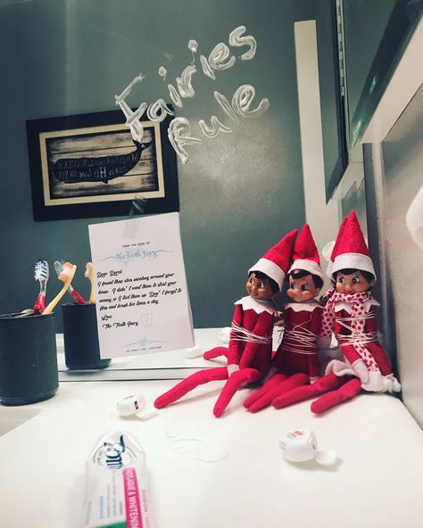 Elf on the Shelf and the tooth fairy Tooth Fair And Elf On The Shelf, Elf On The Shelf Lost Tooth Ideas, Elf And Tooth Fairy Ideas, Elf Tooth Fairy Ideas, Elf On The Shelf Tooth Fairy Ideas, Elf On Shelf Letter, Fairy Pin, Tooth Fairy Note, Tooth Fairy Letter