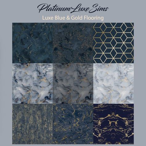 Luxe Blue & Gold Flooring - The Sims 4 Build / Buy - CurseForge Sims 4 Mac, Sims 4 Cc Furniture Living Rooms, Sims 4 Cheats, Sims 4 Tsr, Luxe Furniture, Sims Packs, Sims 4 House Building, Free Sims 4, Sims 4 Body Mods