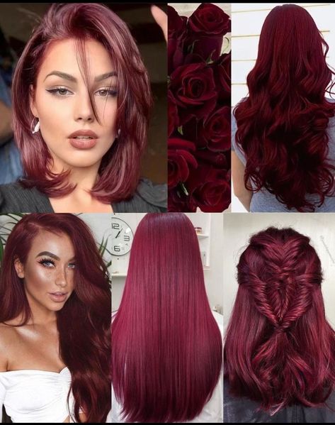 Rubine Hair Color, Crimson Hair Color, Vine Red Hair Colour, Rubra Red Hair Colour, Dark Red Magenta Hair, Vibrant Red Violet Hair Color, Pelo Color Vino, Wine Hair Color, Shaved Hair Cuts