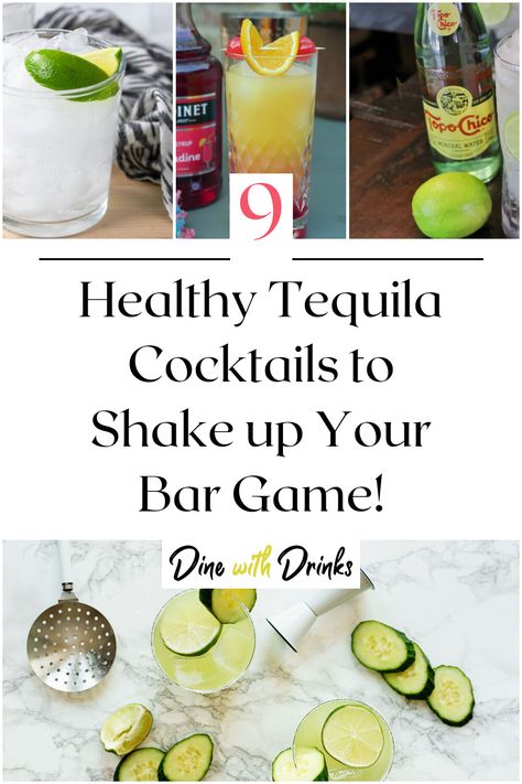 Collage of 4 healthy tequila cocktails. Tequila Cocktail Recipes, Spicy Margaritas, Infused Drinks, Night In With Friends, Tequila Cocktail, Bar Game, Healthy Cocktails, Cocktail Ideas, Spicy Margarita