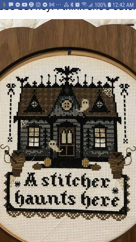 Haunted Cross Stitch, Big Cross Stitch Patterns, Creepy Cross Stitch, Witchy Stitcher, Goth Cross Stitch, Witch Cross Stitch Pattern, Witch Cross Stitch, Stitch Stuff, Stitch Witchery