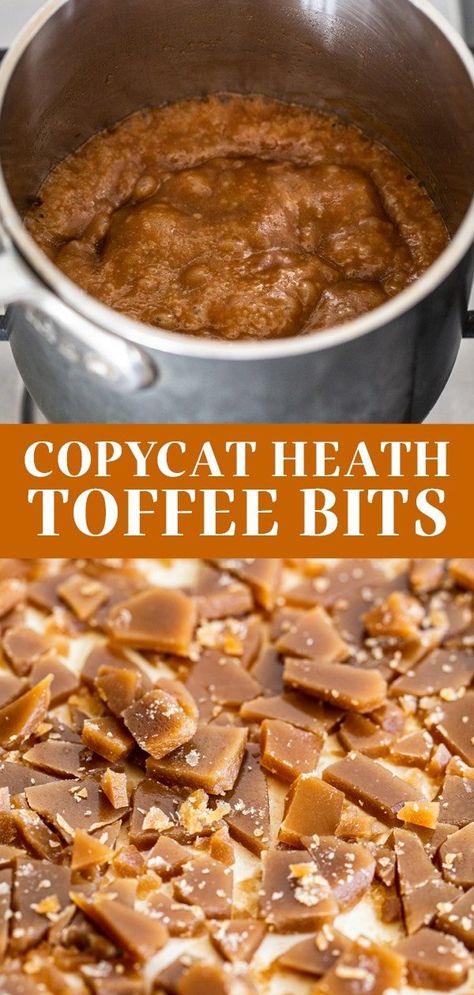 Hard Toffee Recipe, Diy Toffee, Toffee Bits Recipe, Butter Toffee Recipe, How To Make Toffee, English Toffee Recipe, Easy Toffee, Toffee Chips, Homemade Toffee