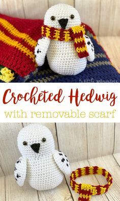 5 Little Monsters: Crocheted Hedwig with Removable Scarf Crocheting For Beginners, Stile Harry Potter, Harry Potter Crochet, Gryffindor House, Amigurumi Minta, Anniversaire Harry Potter, Mode Crochet, Crochet Animals Free Patterns, Aesthetic Crochet