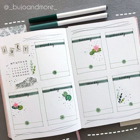 June Bullet Journal Ideas Layout, September Bullet Journal Weekly Spread, August Weekly Spread Bullet Journal, June Layout Bullet Journal, June Spread Bullet Journal, Bujo Weekly Spread, Bullet Journal 2019, Habit Tracker Bullet Journal, Bullet Journal Weekly Spread