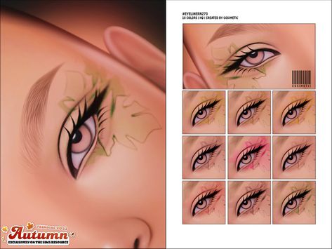 Sims 4 Graphic Eyeliner, Cc Folder, Makeup Cc, Dark Eyeshadow, Sims 4 Cc Makeup, Graphic Eyeliner, Electronic Art, Costume Makeup, The Sims4