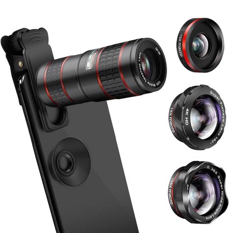 Cell Phone Lens Kit Xmas Wishlist, Fisheye Lens, Phone Camera Lens, Telephoto Zoom Lens, Accessoires Iphone, Telephoto Lens, Fish Eye Lens, Phone Camera, Phone Lens