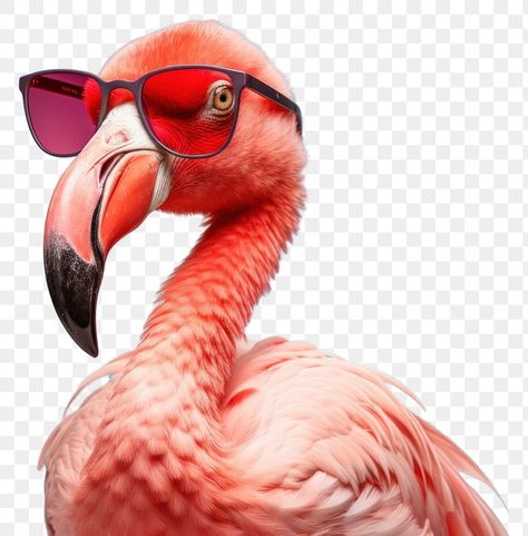 Flamingo Head, Glasses Sunglasses, Flamingo, Sunglasses Accessories, Transparent Background, White Background, Miami, Sunglasses, Animals