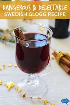 Dangerous and Delectable Swedish Glogg Recipe -- it is really good. Get this simple and delicious family recipe here! Swedish Glogg Recipe, Glogg Recipe Danish, Glogg Recipe Norwegian, Glogg Recipe Swedish, Swedish Drinks, Swedish Glogg, Rommegrot Recipe, Glogg Recipe, Nordic Recipes