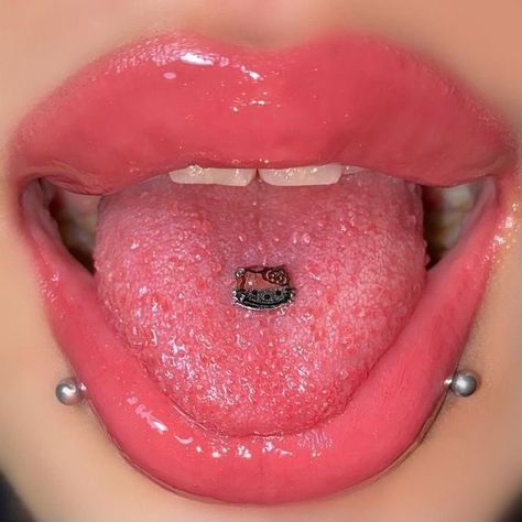 Inside Mouth Piercings, Cartoon Tongue, Piercings Men, Cute Tongue Piercing, Inside Mouth, Tongue Stud, Tongue Jewelry, Piercing Tongue, Tongue Piercing Jewelry