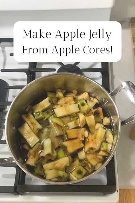 Apple Jelly From Scraps, Canning Apple Scrap Jelly, Preserving Apples Ideas, Apple Scrap Jelly, Homesteading Kitchen, Apple Scraps, Preserving Apples, Canning Apples, Leftover Apples