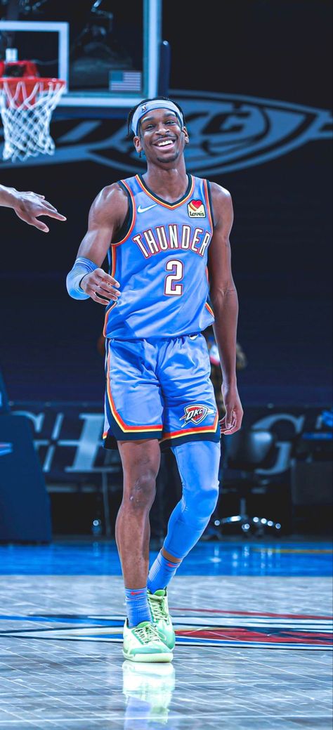 Shai Gilgeous Alexander Wallpaper, Okc Thunder Basketball, Shai Gilgeous Alexander, Nba Funny, Best Nba Players, Hard Photo, Basketball Background, Thunder Basketball, Nba Art