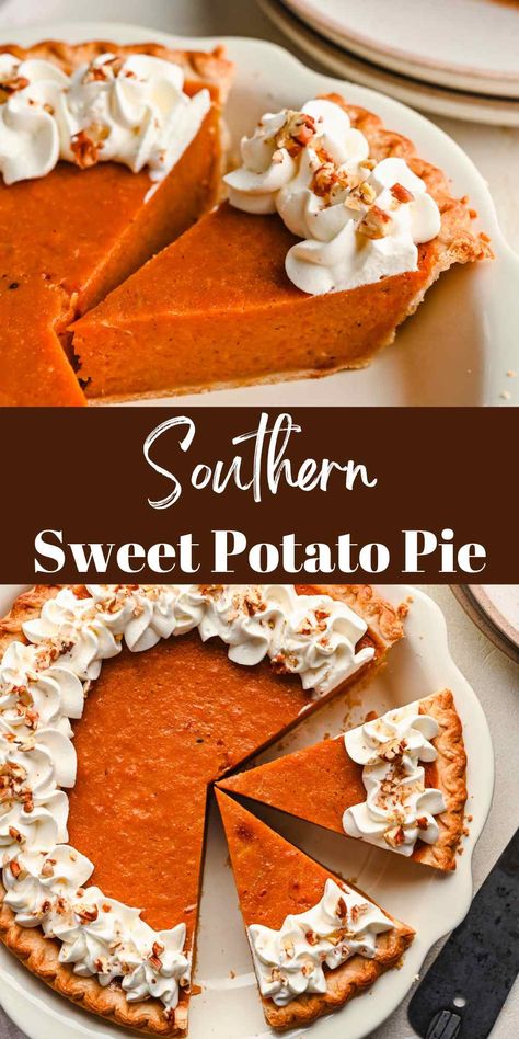 Sweet Potato Pie - I Heart Eating Crustless Sweet Potato Pie Recipe, Cream Cheese Sweet Potato Pie, Sweet Potato Pie Recipes, Healthy Sweet Potato Pie, Sweet Potato Pie Filling, Southern Sweet Potato Pie, Vegan Pies, Southern Pies, Dessert Pies