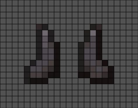 An accurate pixel art template of a pair of netherite boots from Minecraft the video game (as seen in the inventory). Minecraft Video Games, Minecraft Videos, Pixel Art Games, Minecraft Pixel Art, Game Art, Pixel Art, Board Games, Minecraft, Video Games