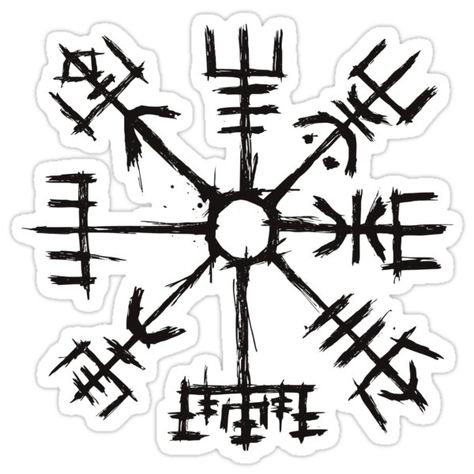 Decorate laptops, Hydro Flasks, cars and more with removable kiss-cut, vinyl decal stickers. Glossy, matte, and transparent options in various sizes. Super durable and water-resistant. Vegvisir the Symbol of Guidance and Protection also known as the runic compass or the Viking compass. Its an icelandic stave and ancient symbol. Viking Protection Rune, Protection Runes, Viking Compass Tattoo, Viking Drawings, Protection Rune, Norse Mythology Tattoo, Scandinavian Tattoo, Runic Compass, Odin And Thor