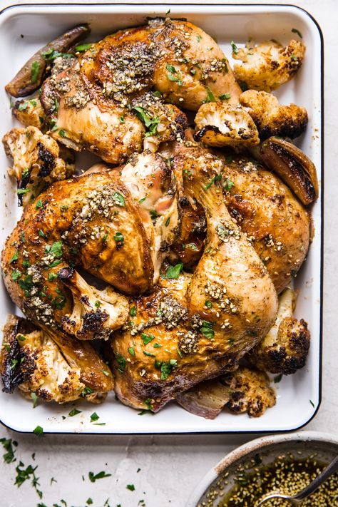 Best Sheet Pan Dinners, Zaatar Chicken, Chicken Sheet Pan Dinner, Chicken Sheet Pan, Sheet Pan Meals Chicken, Pan Chicken Recipes, Chicken Quarters, The Modern Proper, Modern Proper