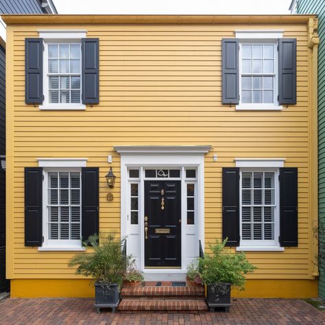 Yellow house front door