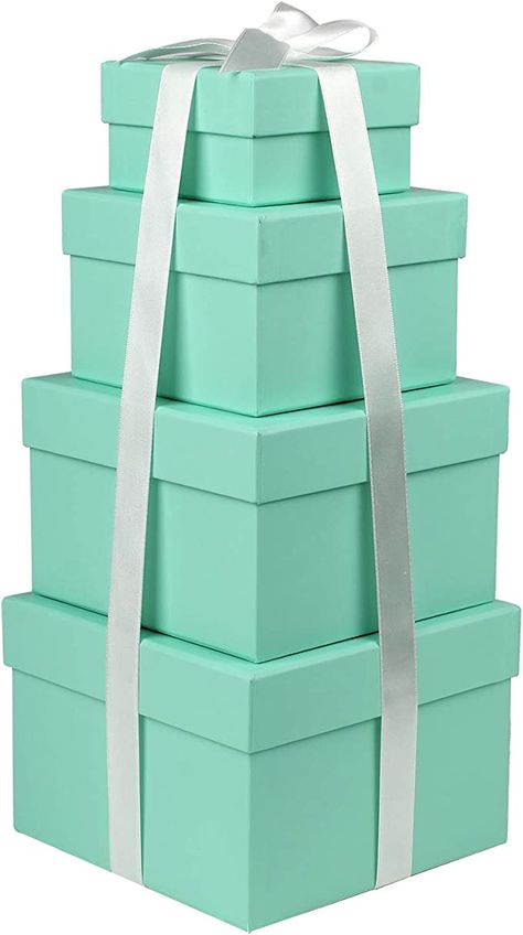 Tiffany And Co Birthday, Tiffany Inspired Bedroom, Tiffany Themed Wedding, 21st Birthday Gifts For Boyfriend, Tiffany Cupcakes, Tiffany Christmas, Candy Box Diy, Tiffany Birthday Party, Nesting Gift Boxes