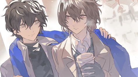 Shuake Matching Icons, Shuake Persona5, Shuake Fanart, Akechi Goro Fanart, Persona Five, Persona 5 Anime, Ren Amamiya, Goro Akechi, Fish Icon