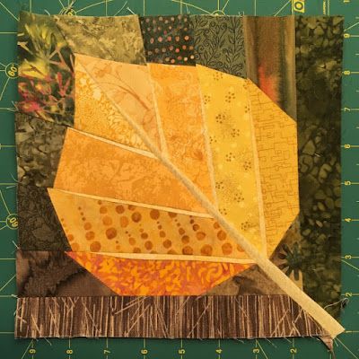 Janine of Quilts from the Little House made this incredible leaf block. Colorado Quilt, Leaves Quilt, Leaf Quilt, Slowly Slowly, Paper Quilting, Library Book Bag, Autumn Photos, Fall Quilt, Crumb Quilt