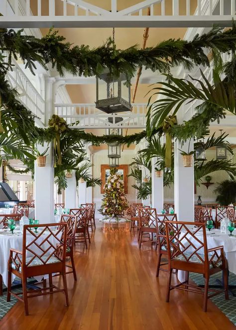 This Historic Florida Inn Has Mastered The Art Of An Old-Fashioned Christmas Inn Interior, Old Florida Style, Kemble Interiors, Gasparilla Inn, Not Wallpaper, Southern Living Magazine, Florida Christmas, Florida Style, Old Florida